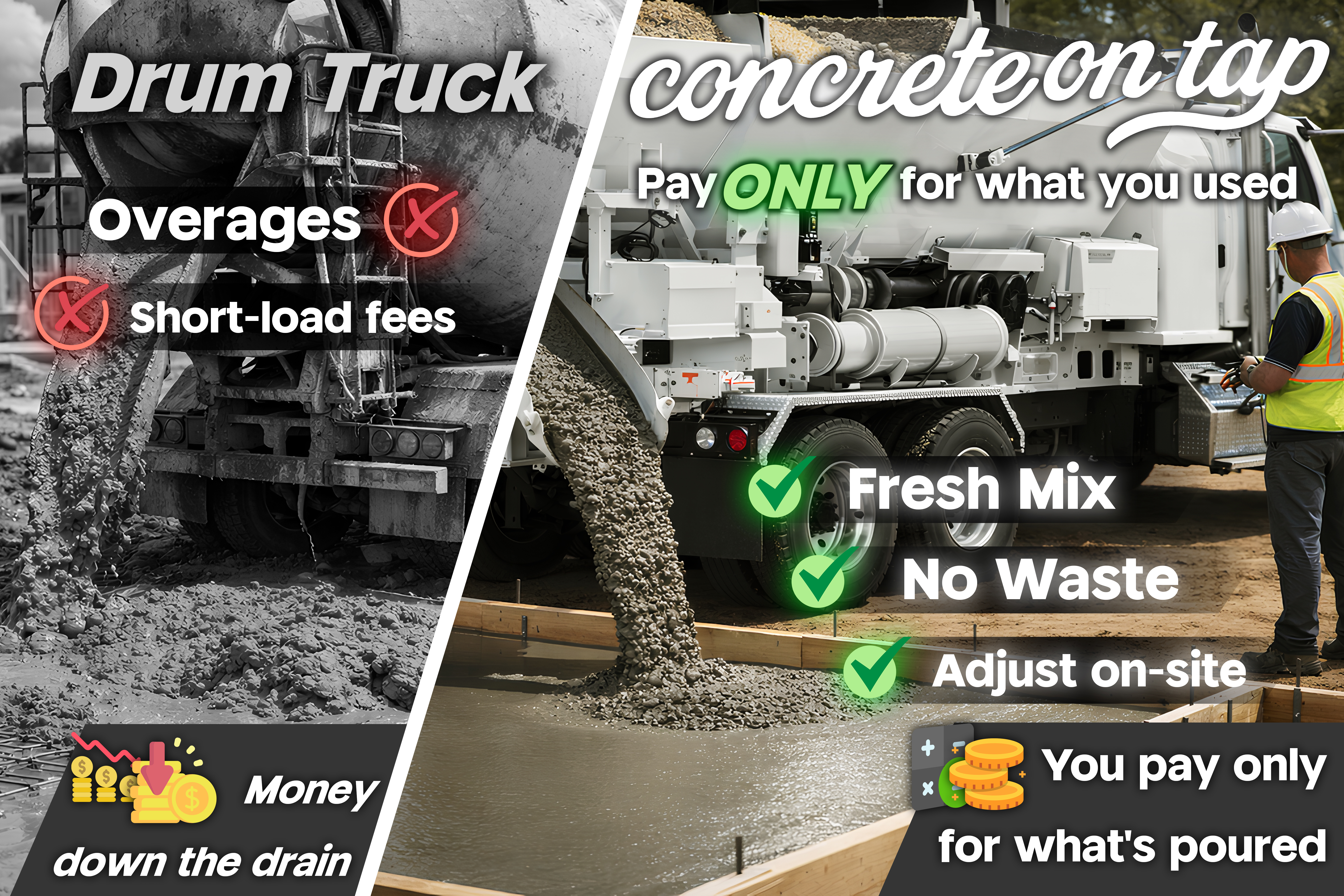 On-Site Mixing vs Traditional Concrete Cost Comparison